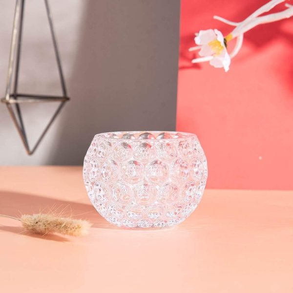 "Amber Shine Crystal Tealight Holder – Elegant LED Candle Light for Home & Office Decor (Battery Operated